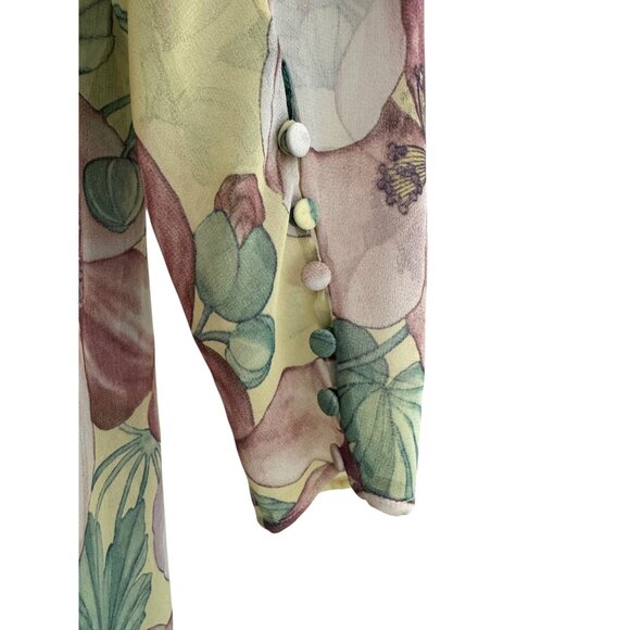 Zara Floral Lily Sheer Longline Kimono Duster w/Pockets Size S Western Cowgirl - Picture 3 of 7